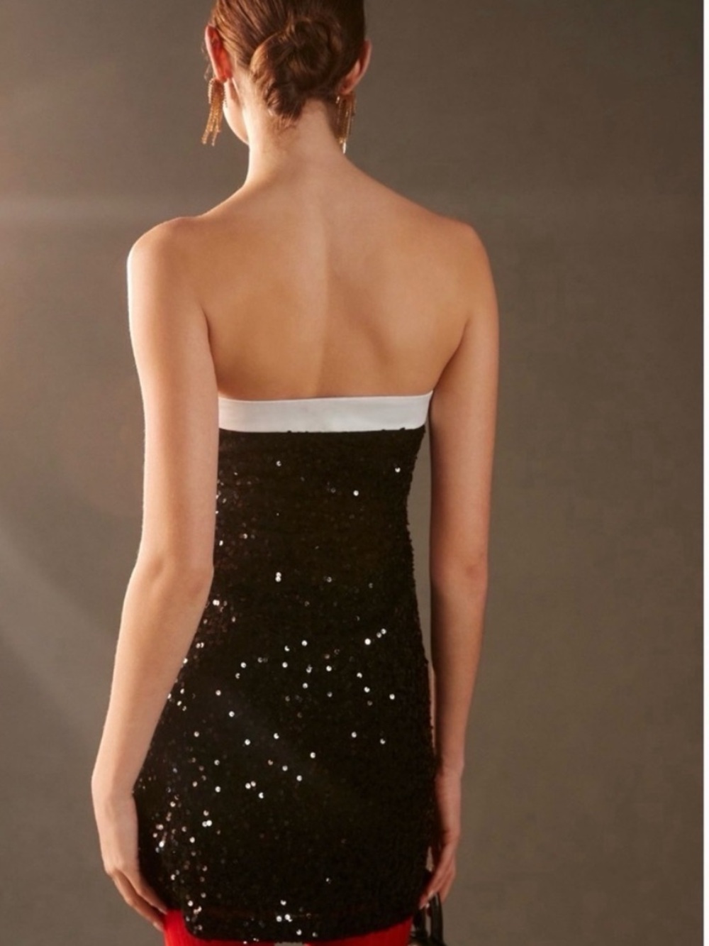 NWT Anthropologie Vineet Bahl Textured Sequin Mini Strapless Dress, L - Picture 4 of 9